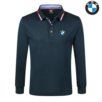 2022 Polo BMW Manche Longue Homme Col Contrasté Coton Extensible